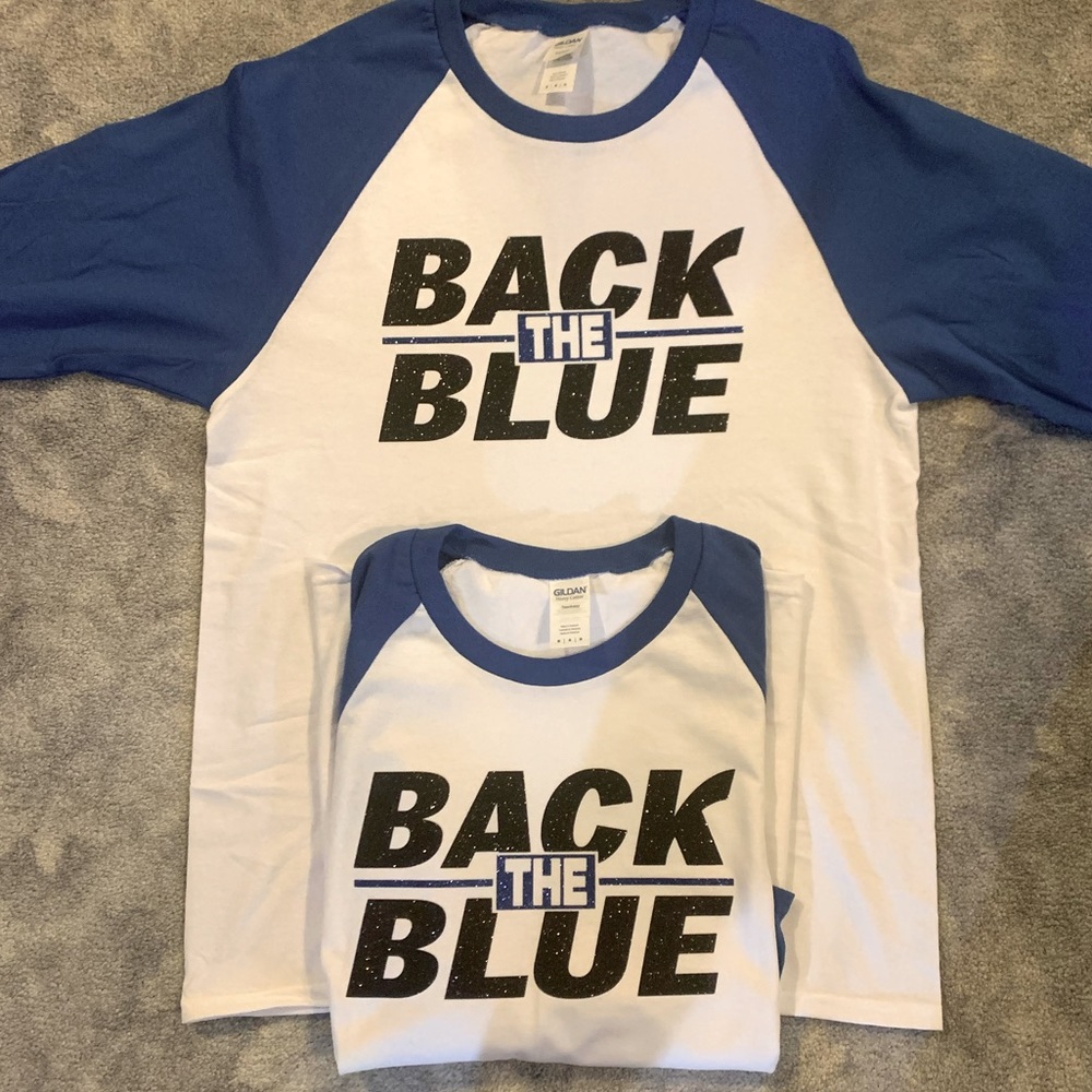 Back the Blue baseball style shirts